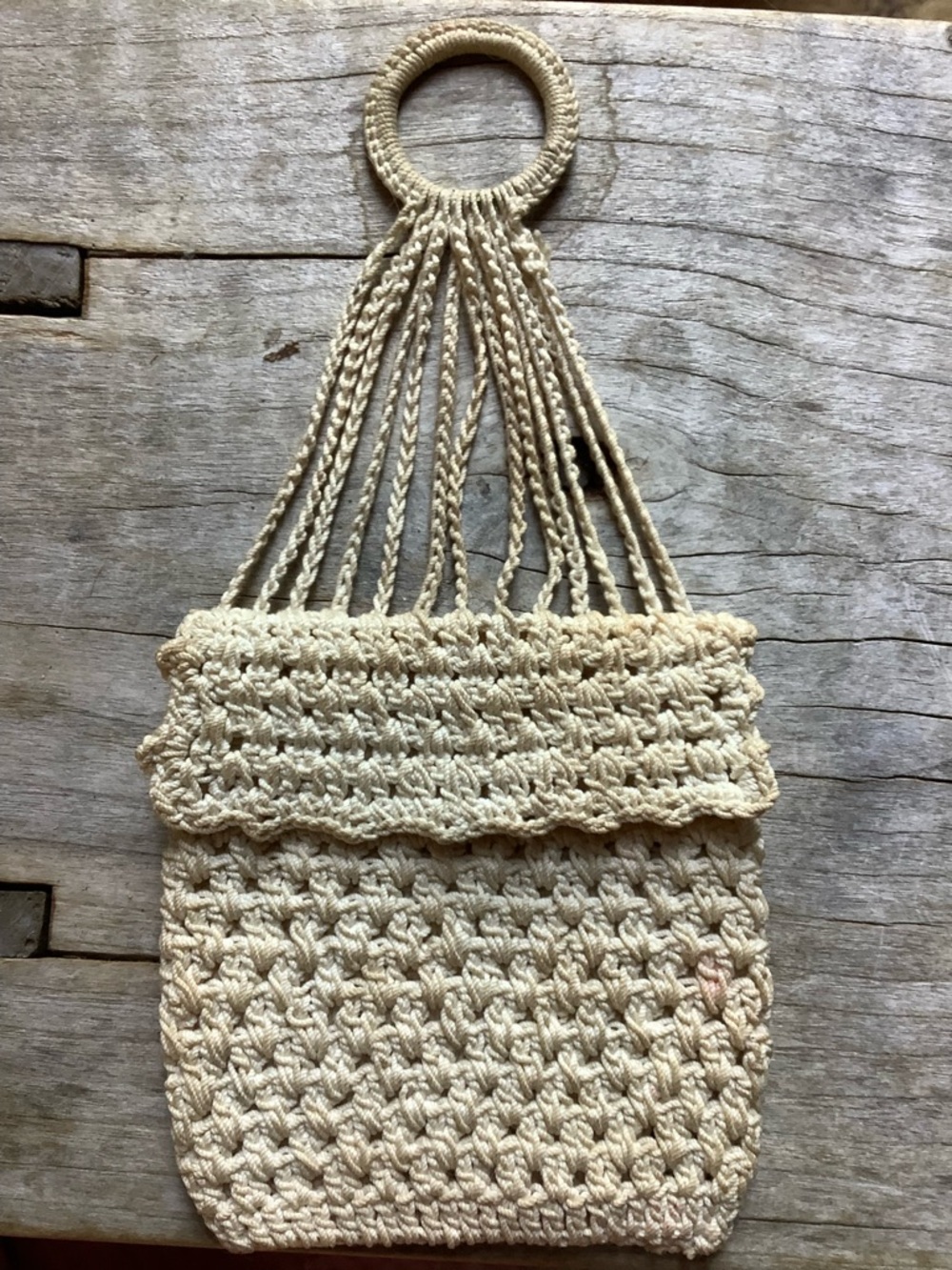 Antique Edwardian Victorian Crochet Cotton Miser Ring Purse